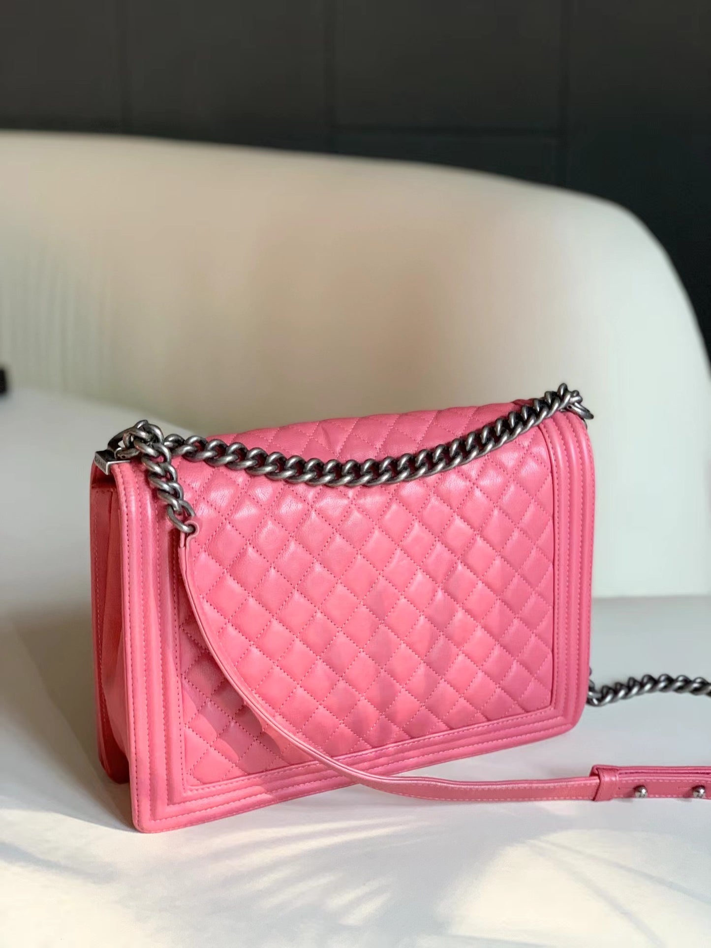 Pre-owned Chanel Maxi Barbie Pink w/ Silver Hardware, 2012-2013